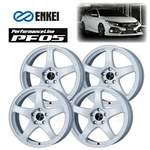ENKEI エンケイ PF05 (ホワイト/フロントフェイス) 8.0J x 17インチ +38 PCD100 5穴 4本セット (PF05-D005-WH-4S