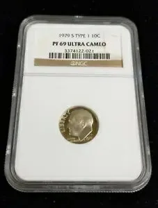 1979 S 10c プルーフ ルーズベルト ダイム タイプ 1 NGC PF69 ウルトラ カメオ