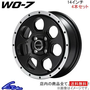 ゼスト(スパーク) JE系 アルミホイール MID ロードマックス WO-7【14×4.5J 4-100 INSET45】マルカサービス ROADMAX WO7 14インチ 4穴 +45 インセット45 ZEST Spark 車用ホイール 1本 4本セット 1台分 一台分 1枚 4