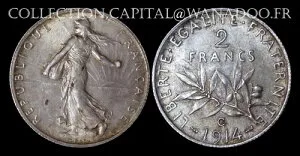 2 フラン 1914 C カステルサラシン シルバー