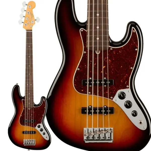Fender USA American Professional II Jazz Bass V (3-Color Sunburst/Rosewood)