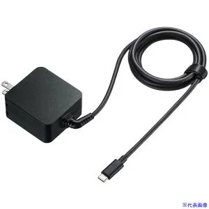 ■SANWA USB Power Delivery対応AC充電器(PD65W・TypeCケーブル一体型) ACAPD76BK(4468818)[法人限定][外直送元]