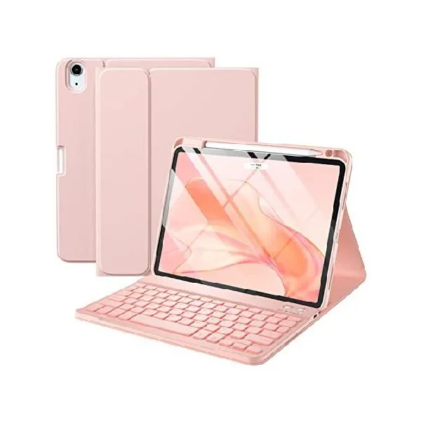 Harvopu Compatible for iPad Air 11/ Air 5th 4th Generation Case with Keyboard - Backlit Detachable, Folio Cover with Pencil Holder for iPad A_並行輸入