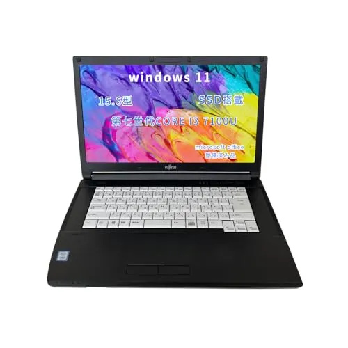 【整備済み品】 富士通 ノートPC [ PCステージ W.R.K 外付けカメラ付属]FMV LIFEBOOK A577/Office 2019/Win 11 Pro/Core i3 7100U/メモリー8GB/SSD256GB/15.6型/WIFI/HDM