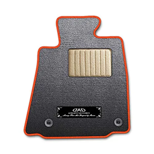 DAD ギャルソン D.A.D エグゼクティブ フロアマット SUZUKI (スズキ) Jimny ジムニー 型式: JA11C/11V 1台分 GARSON エレガントデザイングレー/オーバーロック(ふちどり)カラー : オレンジ/刺繍 : シルバー/ヒ