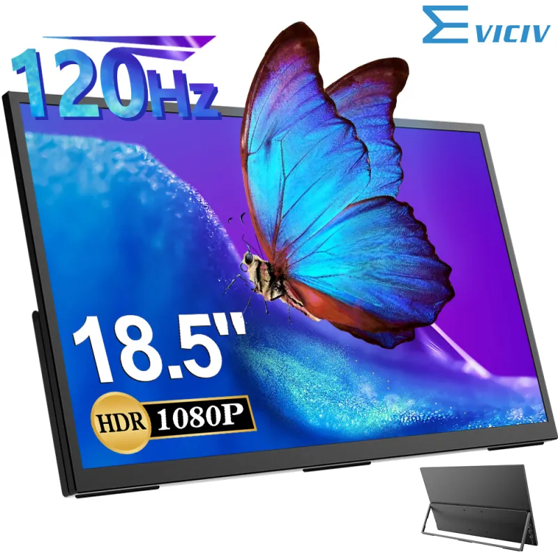 【18.5インチ 120Hz 自立式モニター】EVICIV モバイルモニター フルHD モバイルディスプレイ ゲーミングモニター VESA mini HD/Type-C/Switch/PCモニター