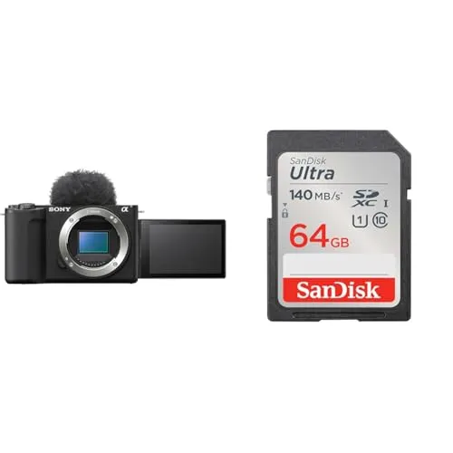 SONY(ソニー) Vlog用カメラ レンズ交換式VLOGCAM APS-C ミラーレス一眼カメラ ZV-E10M2 ボディ(レンズなし) ウィンドスクリーン付属 ブラック ZV-E10M2 BQ + 【 サンディスク 正規品 】 SanDisk SDカー