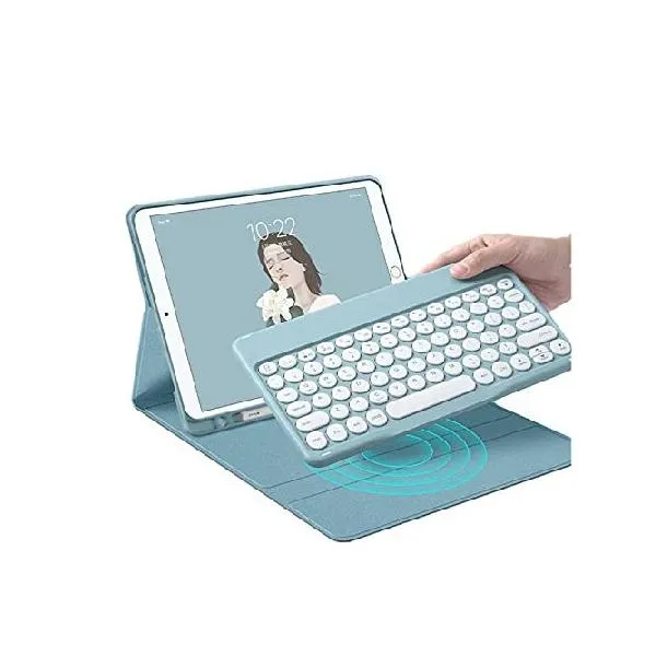 ZGSENLAN iPad Pro 11 inch Keyboard case（4th/3rd/2nd/1st Generation ） 2022/2021/2020/2018 Cute Round Key Detachable Bluetooth Keyboard with _並行輸入