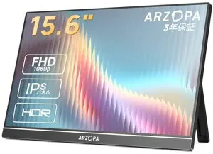ARZOPA15.6インチモバイルモニターポータブルディスプレイ非光沢IPS液晶パネル1920x1080FHD持ち運び薄型軽量USBC/miniHDMI/スピーカー内蔵スマホ/PC/Mac/ゲーム機など対応