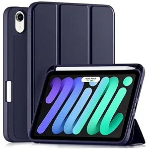 Maledan iPad Mini 6 ケース 2021 iPad ケース 8.3インチ 軽量 耐衝撃 ペンシル収納 ワイヤレス充電機能 PUレザー TPU素材 シルク手触り オートスリープ/ウェイク機能 三つ折り スタンド iPad Mini ケース