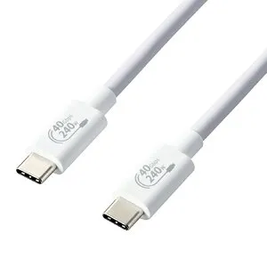 エレコム ELECOM USB4-CCPE10NWH ホワイト USB Type-C ケーブル PD EPR対応 240W 1m USB4CCPE10NWH