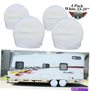 Wheel Covers Set of 4 4 RVホイールタイヤのセットは、オートトラックの車キャンピングカートレーラー33「-35」直径4Wをカバー Set of 4 RV Wheel Tire Covers Auto Truck Car Camper Trailer 33-35 Diameter 4W 【並行輸入