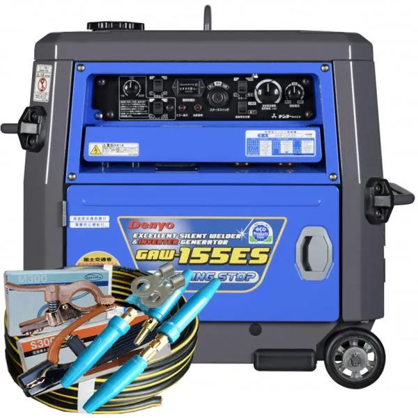 50000-049-2 (送料無料) エンジン溶接機 GAW-155ES イエローライン20m付属品付き(J) 自動IS機能付き デンヨ－