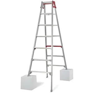 長谷川工業(Hasegawa) シャガマン はしご兼用伸縮脚立(上部操作タイプ)上部操作サイドトリガー搭載 ワンタッチバー付”7段” RYR-21a ●天板高さ：1.91～2.22m ●はしご時長さ：3.99～4.63m ●最大