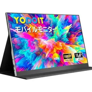 Yodoit モバイルモニター モバイルディスプレイ ポータブルモニター 15.6インチ FHD 軽量 100％sRGB VESA Tpye-C/mini HDMI カバー付属 持ち運び便利 スピーカー内蔵 Switch/PS4/PS5/XBOX/PC/Macなど (ブラック)