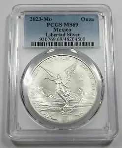 2023 Mo PCGS MS69 - メキシコ - 1 オンス シルバー リベルタ アン オンザ コイン #46618C