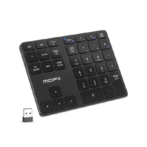 MOFII Bluetooth Number Pad for Laptop - Black Wireless Numeric Keypad 35 Keys USB-C Rechargeable Numpad, Accounting Portable Financial Data 1_並行輸入