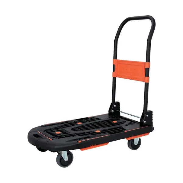 トラスコ中山 樹脂台車 (新型)カルティオ 780×490mm 折畳 (黒) 樹脂ストッパー付き 2024モデル TRUSCO KARTIO MPK-780-BK-JS 返品種別B