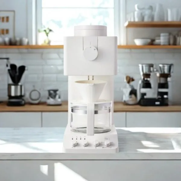 ツインバード コーヒー コーヒーメーカー 全自動 3杯用 ミル付 コーヒーマシン CM-D457W ホワイト TWINBIRD