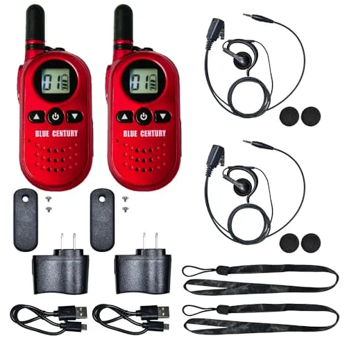 BLUE CENTURY ブルーセンチュリー 国内メーカー 超小型 特定小電力 トランシーバー BC-20 Chanty RED (シャンティ レッド) 充電器/ベルトクリップ等付属 インカム 総務省技術基準適合商品 技適マーク有 (オープンイヤー型イヤホ