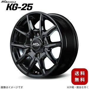 アルミホイール ハイエース/レジアスエース 200系 トヨタ 【15×6.0J 6-139.7 INSET33 ブラック】 マルカ MID KG-25 1本 15インチ 6穴 インセット33