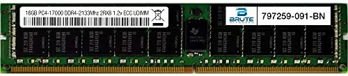 Brute Networks 797259-091-BN - 16GB PC4-17000 DDR4-2133Mhz 2RX8 1.2v ECC UDIMM (OEM PN # 797259-091に相当)