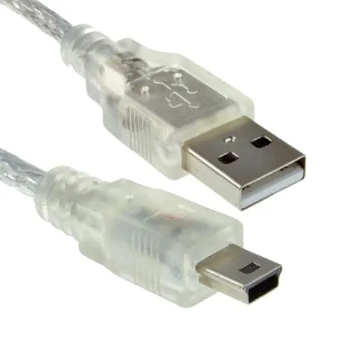 kenableクリアUSB 2.0 Hi - Speed A to Mini - B 5ピンケーブル電源&データ24 AWG 0.5 M ( ~ 1.5フィート)