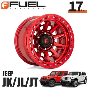 FUEL OFFROAD フューエルオフロード17インチアルミホイール 1本D113 COVERT BEADLOCK コバート キャンディーレッド17×9J 5H 127 -15 CB71.5ジープ JK / JL ラングラー・JTグラディエーターオーバーフェンダー