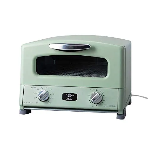 Aladdin (アラジン) 新グラファイト グリル & トースター 4枚焼き 180度回転焼き網 レシピブック グリルパン付き [遠赤グラファイト 搭載] グリーン AGT-G13A(G)