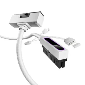 AsiaHorseHydrus24ピンPC用スリーブケーブルマザーボード用電源延長ケーブル[18AWG高性能銅コア]30CM1本の24ピンマザーボード延長2000Wの16AWGHYDRUS-24PIN-WHITE-L-30CM