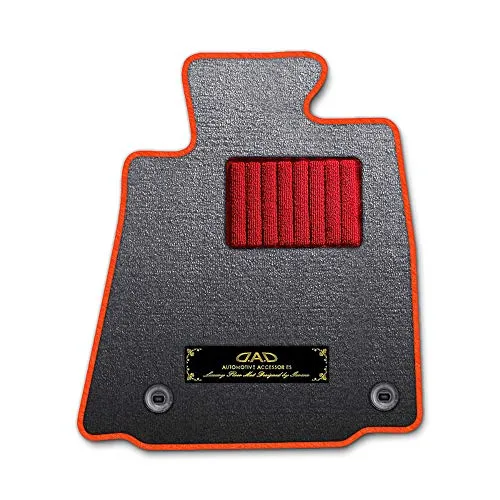 DAD ギャルソン D.A.D エグゼクティブ フロアマット TOYOTA (トヨタ) PRIUS α プリウスα ZVW40W 年式H23/5～R3/3 7人乗 1台分 エレガントデザイングレー/オーバーロック（ふちどり）カラー : オレンジ/刺繍 :