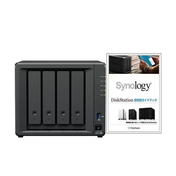 NAS Synology DS925+/G [★ガイドブック付き★ DiskStation 4ベイ NAS Ryzen V1500B 4GBメモリ 2.5GbEｘ2 SATA対応]