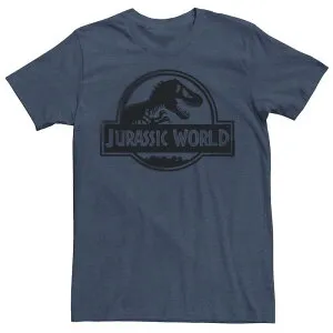 アニメキャラクター レディース トップス Tシャツ ロゴ Licensed Character Men's Jurassic World Two Black Spray Paint Logo Tee Navy Heather ヘザー