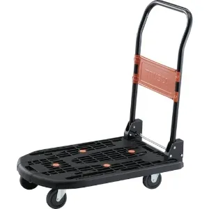 樹脂台車 カルティオ 抗ウィルス 抗菌塗装折畳ハンドル 780X490 黒 MPK-720AV-BK