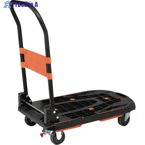 TRUSCO 樹脂台車 カルティオ 780X490 折畳 ブラック スチールストッパー付 ▼683-2378 MPK780-BK-SS 1台