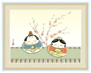 ひな人形 ひなまつり 桃の節句 節句飾り「だるま雛」 F8:61cm×49.5cm F6:52cm×42cm F4:42cm×34cm 送料無料 ひな祭り おひなさま