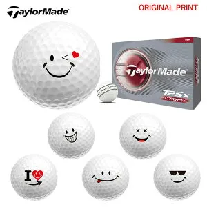 【オリジナルマークプリントボール(納期2-3日)】テーラーメイド 2026 TP5x ストライプ ゴルフボール 1ダース(12球) 2026年モデル スマイルプリントB マーク入り