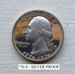 1776-1976-S ジェムプルーフ バイセント クォーター 40% シルバー BU 未流通 (A)