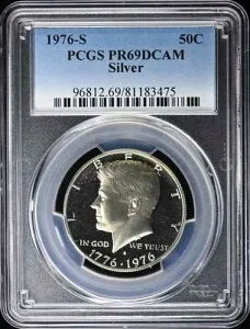 1976-S 50セント シルバー ケネディ ハーフ タイプ4 PCGS PR69DCAM