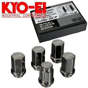 KYO-EI MS3704K キックス MS37 ロック&ナットセット M14×P1.5 テーパー60° 全長:37mm グロリアスブラック 20個(ナット16個+ロック4個)