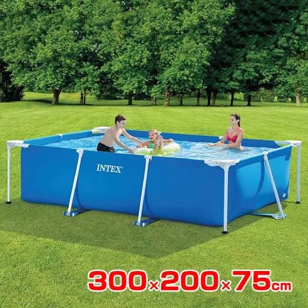 INTEX(インテックス) Rectangular レクタングラ フレーム プール 長方形大型プール 300×200×75cm ※カバー無し※ 28272NP ブルー(26y3m)