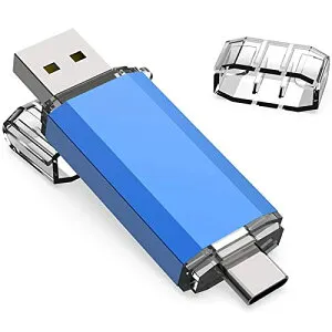 色：ブルー サイズ：256GB-USB3.0+USB C KOOTION 256GB USBメモリー タイプC USBフラッシュドライブ 2in1 Type-C * USB A(USB3.1 gen1) サムドライブ 高速デュアル 最大90 MB/s OTG サムドライブ スマホメモり