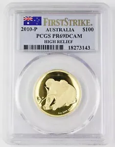 オーストラリア 2010年 100ドル 1オンス 金貨 プルーフ コアラ 高浮き彫り PCGS PR69 DCAM PF69