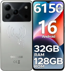 【限定4000円OFF】Android16 スマホ DOOGEE NOTE56PRO AI機能 6.56インチ 90Hz 32GB RAM+128GB ROM+2TB拡張対応 SIMフリー 4G LTE 8コア スマートフォン本体 6150mAhバッテリー 顔認証 Widevine L1 Netflix 1080P対応 NFC機能 デ