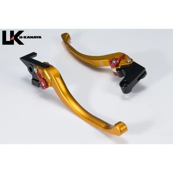 U-KANAYA ユーカナヤ ツーリングタイプ アルミビレットレバーセット アジャスターカラー：マットチタンカラー / レバーカラー：マットゴールド 748 750SS