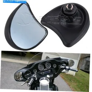 Mirror ブラックリアビューミラーハーレーストリートグライドのための広角インナーフェアリングマウント Black Rear View Mirrors Wide Angle Inner Fairing Mount For Harley Street Glide【並行輸入品】