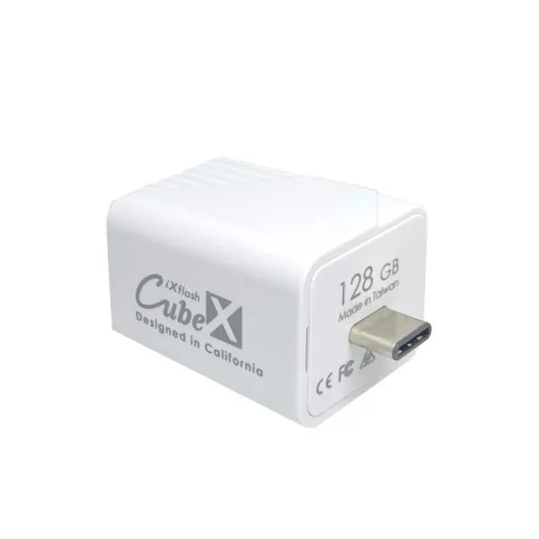 PioData iXflash Cube 128GB iphone ipad 対応 フォト ストレージ デバイス MFi認証 USB Typ