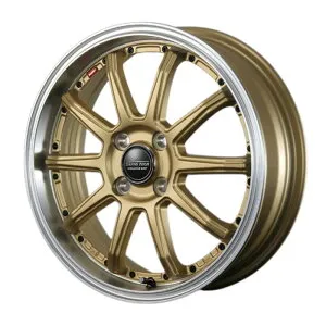 ホイール4本セット 15インチ 4.5J+45 4H-100 Bahns Tech S10-DP セミグロスゴールド