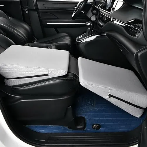 車中泊マット【ホンダ HONDA N-BOX JF3 JF4 （2017-2023） に適用】助手席用車中泊クッションベッドマットレス 車後部座席用マットベッド 車用フラットクッション 非膨張式折りたたみ式 仮眠・災害対策 旅行用 3D立体通気性素材，グレ