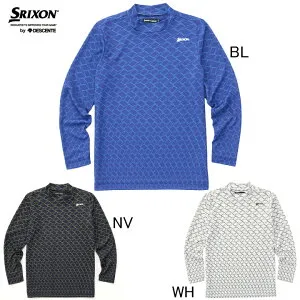スリクソン by デサント SRIXON グラフィックプリント モックネック長袖シャツ RGMWJB03 メンズ ゴルフウエア 秋冬モデル